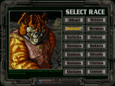 
											Race selection - Bulrathi