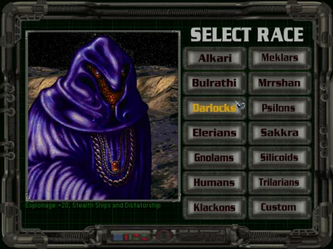 
											Race selection - Darlocks