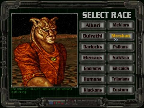
											Race selection - Mrrshan
