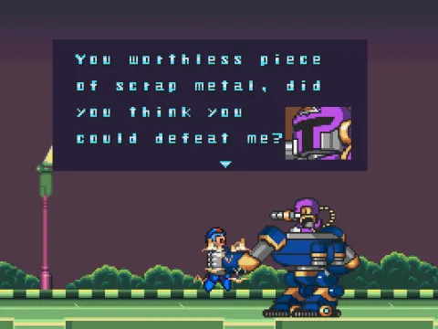 
											The enemy has captured Mega Man.