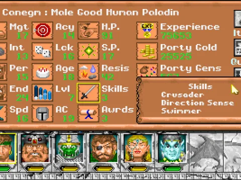 
											Character stats