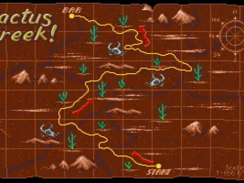 
											Map of the rough territory you've got to drive through.