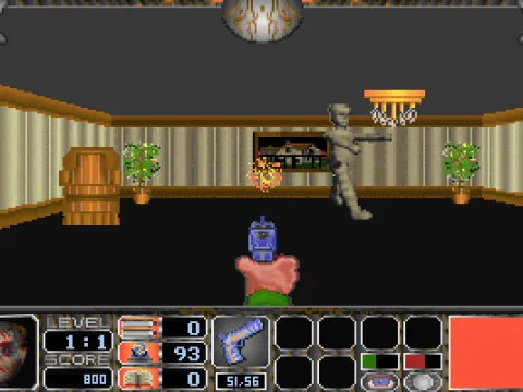 
											Encounter with a mummy in the first level