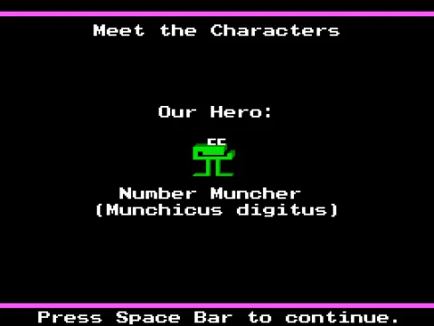 
											Characters introduction:  Muncher