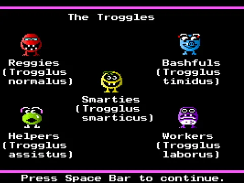
											Characters introduction:  The Troggles