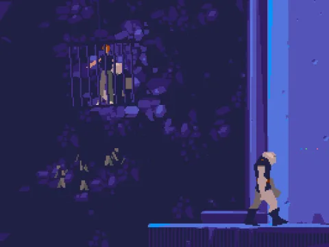 
											You are imprisoned in a cage with a native