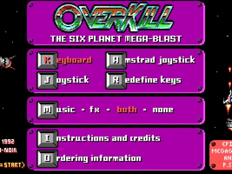 
											Game menu
