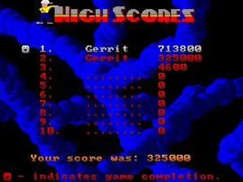 
											High score screen