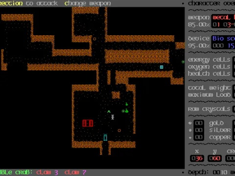 
											Starting out 10 meters below the surface. We encounter the first enemy creatures, rubble crabs.