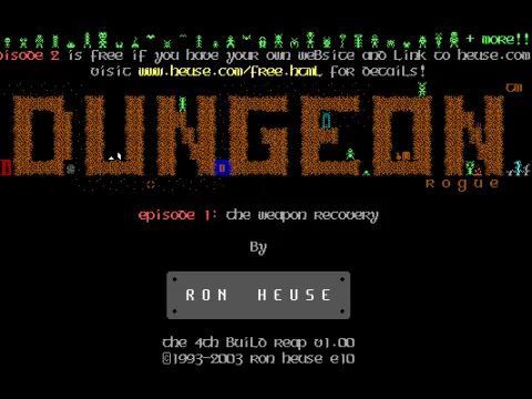 
											Title screen, 4th build (Dungeon Rogue), shareware version (episode 1).