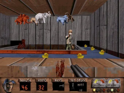
											A shooting game at the carnival