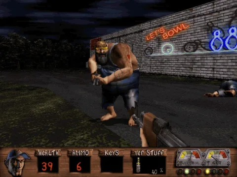 
											Fighting in front of the bowling alley
