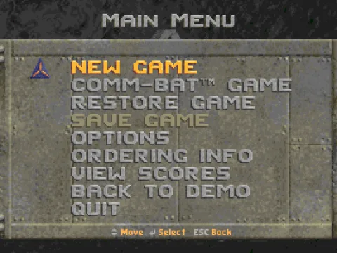 
											Main menu.
