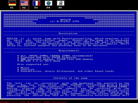 
											When started for the first time the game displays this screen