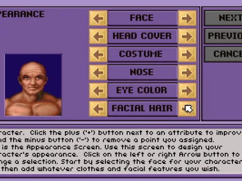 
											The character's appearance modification screen can be quite important, as the result will be the player's avatar seen by others players from the ImagiNation Network.