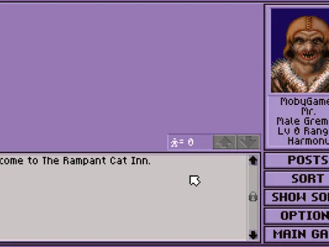 
											The Inn, serving as a global notice board and a lobby for players to interact and join each other for adventures.