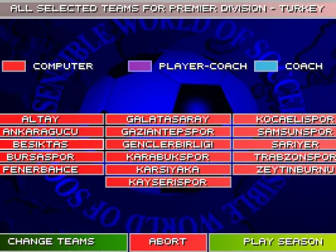 
											Each country also has teams from which you can choose to play a season with.
