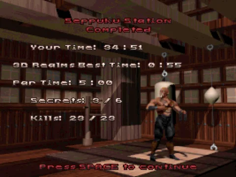 
											Completing a level