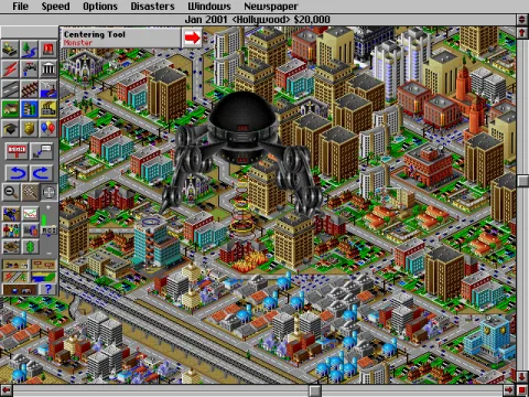 
											A giant monster causing terror and destruction in Hollywood