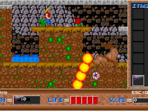 
											Start of the first level. We only have a gun.