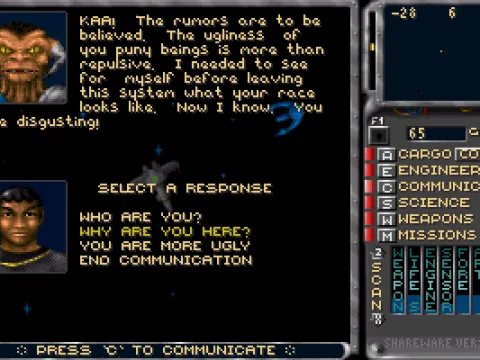 
											communicating with other races