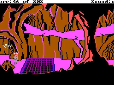 
											The way through the tunnels is guarded by booby traps. (EGA/Tandy)