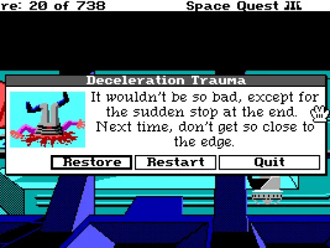
											A recurrent death screen - you feel off something