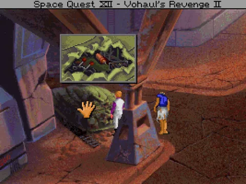 
											Exploring the hostile, atmospheric, post-apocalyptic Xenon in Space Quest XII. A close-up on the interior of the tank