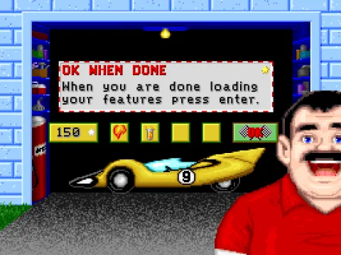 
											You can choose special gadgets to help you during the race