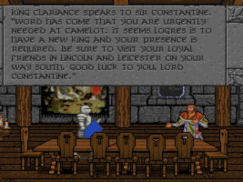 
											Game start - you play the role of Sir Constantine, apparent heir to Camelot after King Arthur fell in battle. Your mission is to prove your worth as succesor to Camelot.