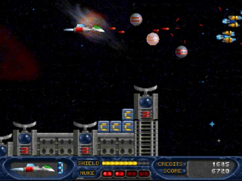 
											These spheres are mines and must be dodged or blown up. They take quite a few hits!