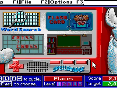 
											Menu to different games