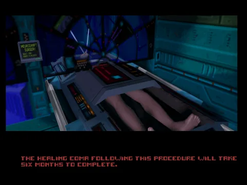 
											FMV intro: undergoing a cybernetic enhancement surgery (CD version)