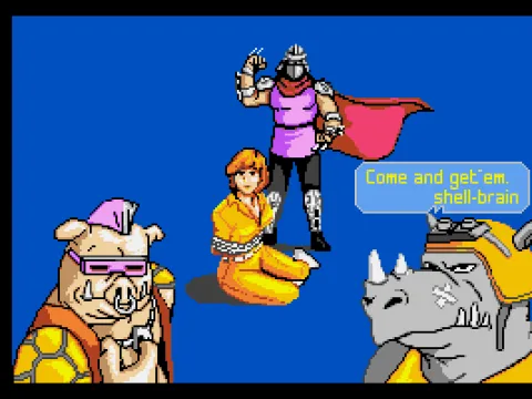 
											Shredder and his two goons abduct April (again)!