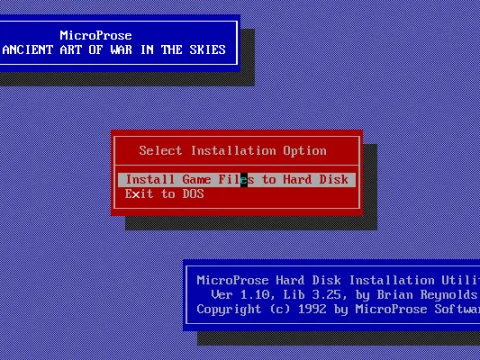 
											Install process - needs to run game.