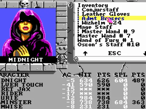 
											Equipment screen