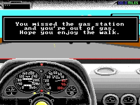 
											You forgot to stop at the gas station !