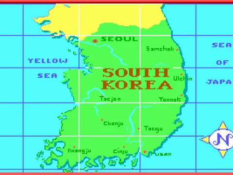 
											The map of South Korea