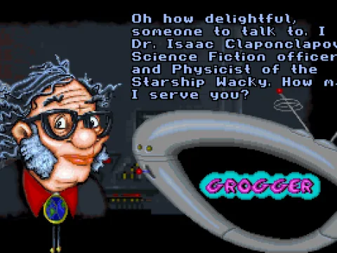 
											Meet Isacc.  You can either play Grogger or his Science Fiction Trivia game.