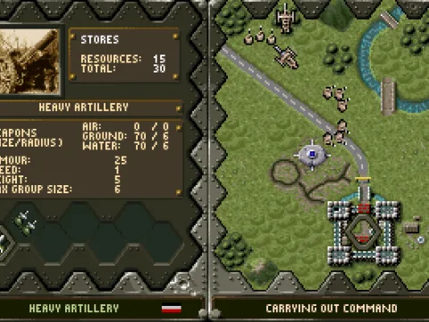 
											There is heavy artillery hidden in a depot. You can use it in battle!