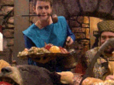 
											Intro - Chauncey, the serving boy is too busy because a lot of guests