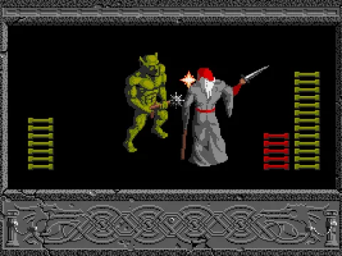 
											The combat screen. Watch your opponents moves!