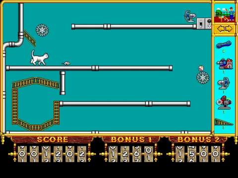
											The cat chases the mouse...