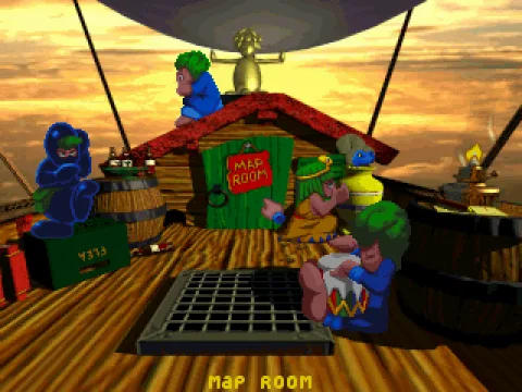 
											Main menu screen. From here you can select to play any of the 3 tribes