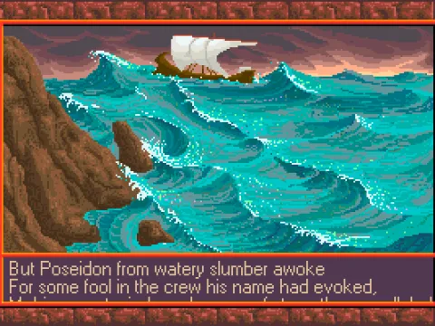 
											There's a short rhyming introduction which sees Raghim set sail and then get swept overboard to start the game naked in a strange land