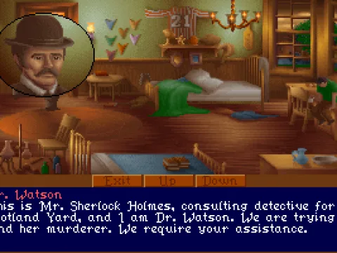 
											Loyal helper Watson introduces Holmes to suspects.