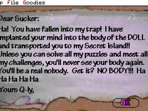 
											Reading the letter from Dr. Q
