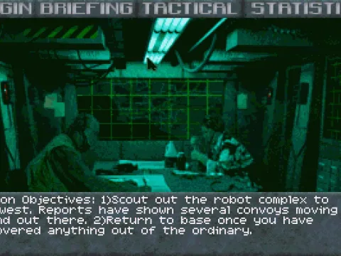 
											The first mission briefing.