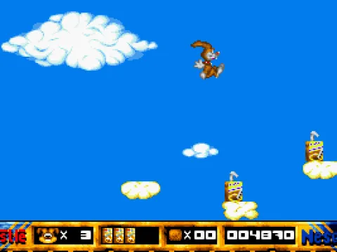 
											Jumping on top of the clouds in the first secret level.
