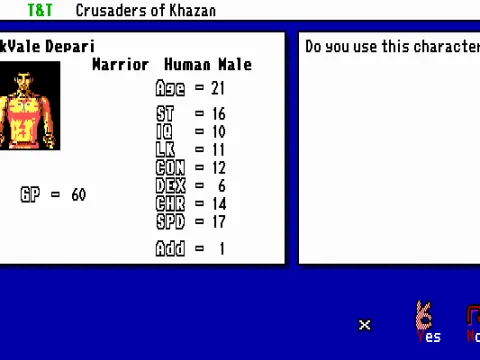 
											Character creation